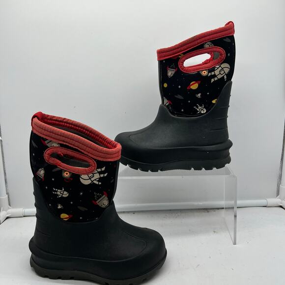 Bogs Neo Classic Boots Kids Toddler 8 Astronaut Print Winter Snow - Picture 1 of 8